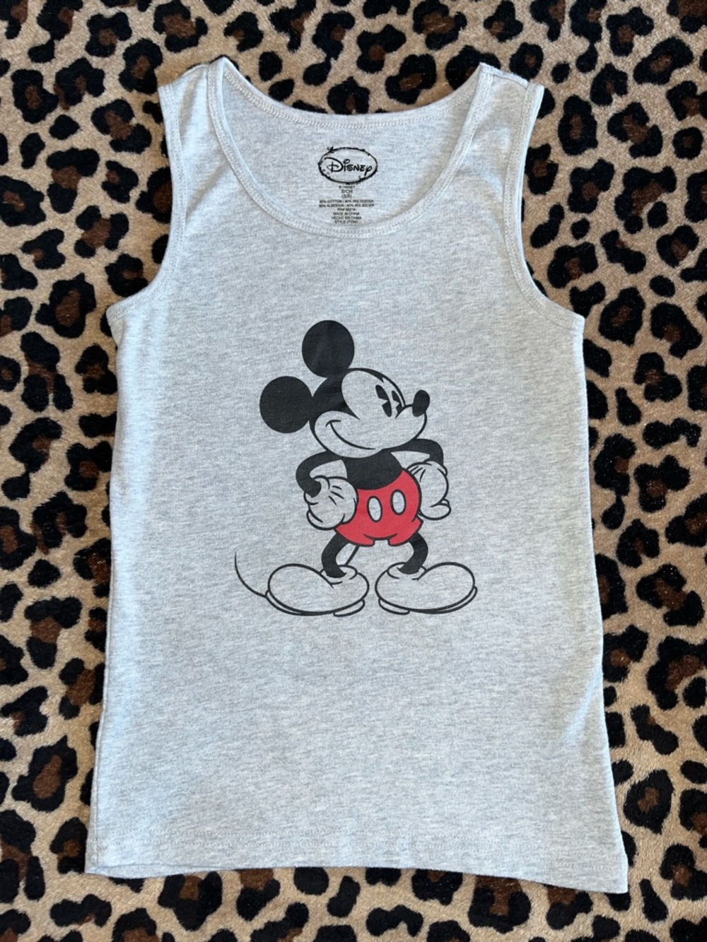 Disney Gray Tank Top with Red-Shorts Mickey Mouse Graphic women’s small